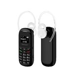 Black miniature mobile phone with front keypad and earpiece