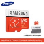 32 GB Samsung EVO Plus microSD card with SD adapter