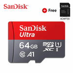 64 GB SanDisk Ultra microSD card with SD adapter