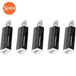 Set of five black USB memory card readers