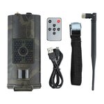 Trail camera with remote control, strap and cables
