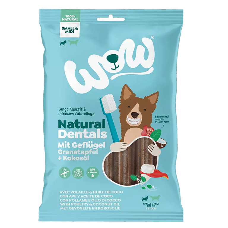 WOW Natural Dentals Small &amp; Medium Volaille &amp; Grenade pour chien