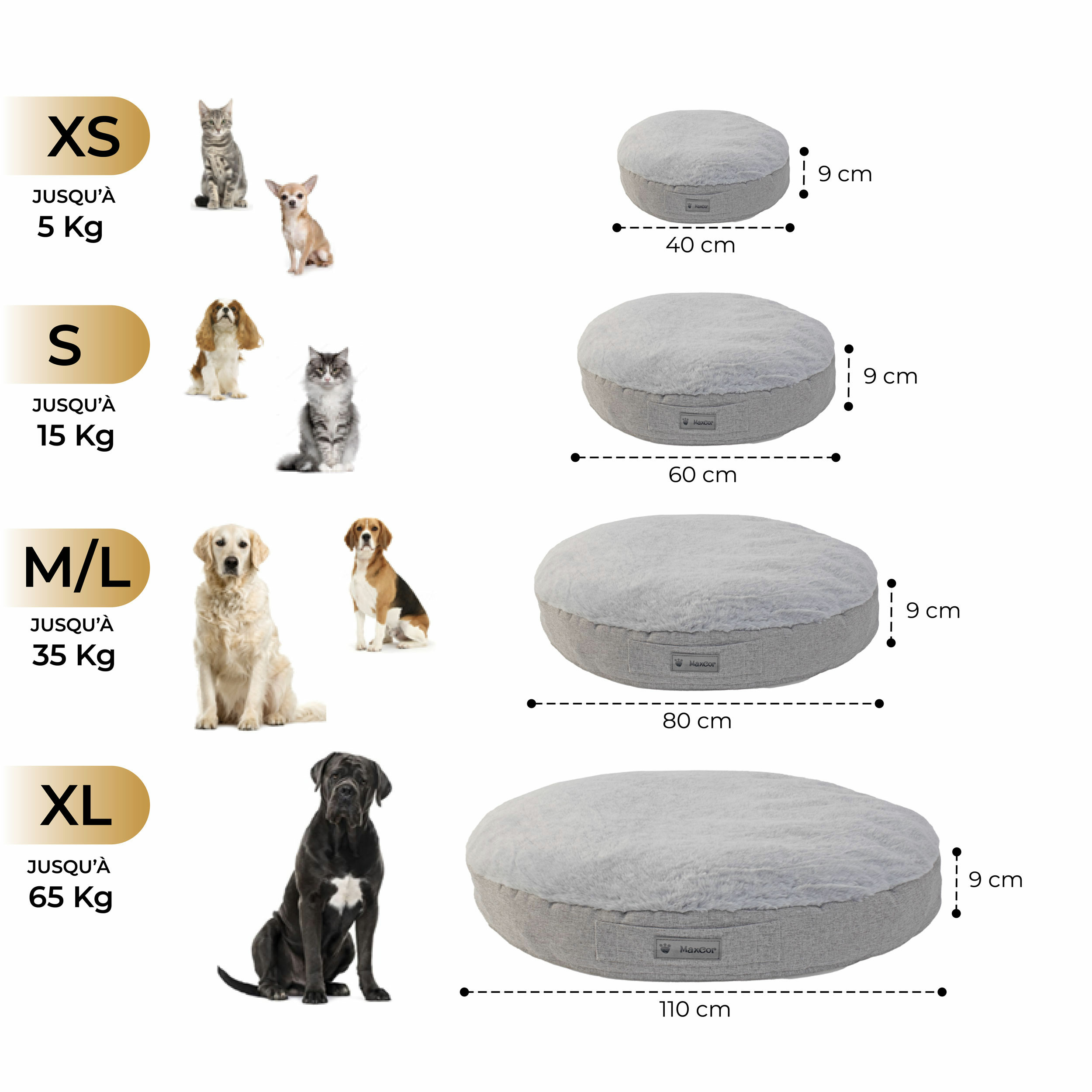 Coussin Maxcor Cosy tailles
