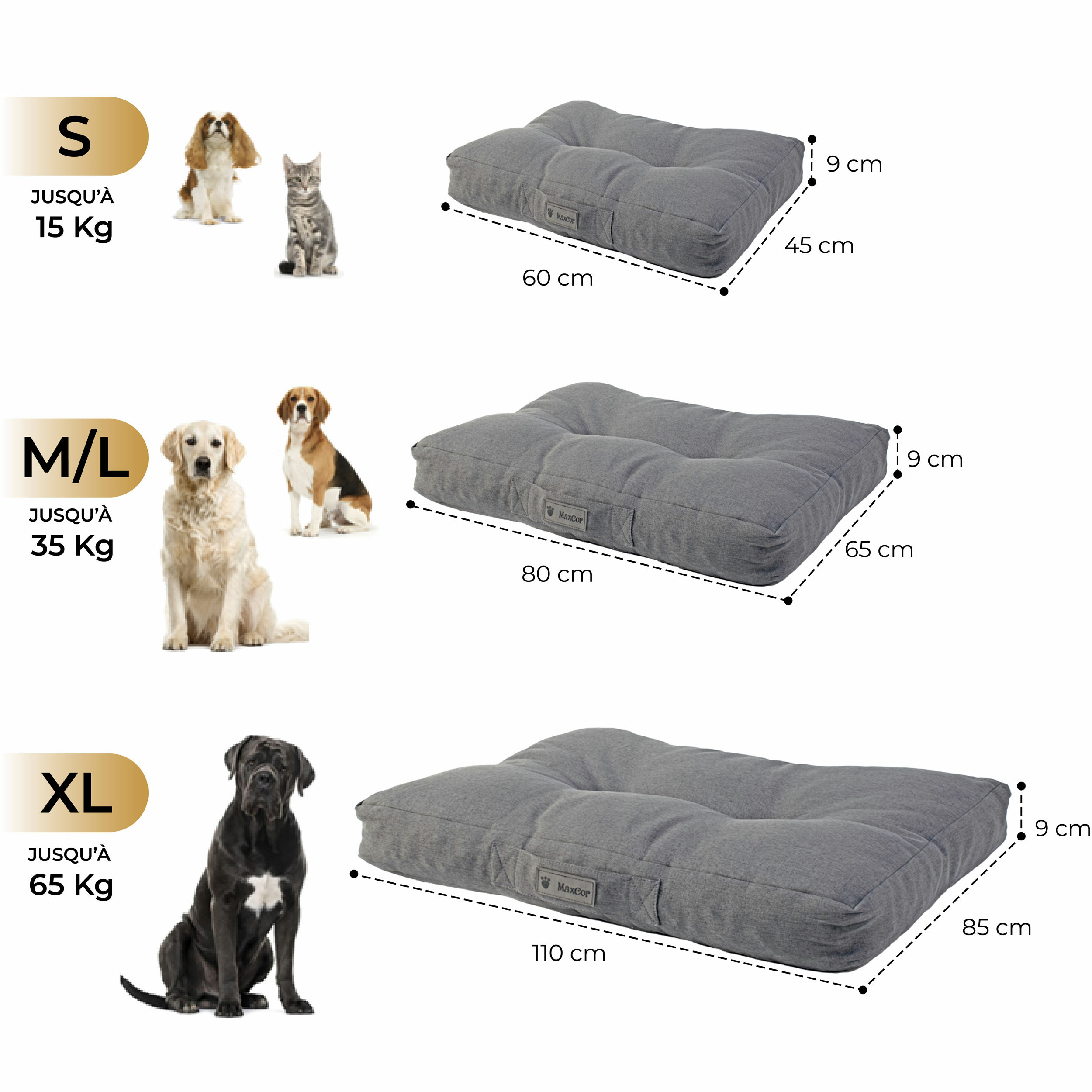 Coussin Macor Cocooning tailles