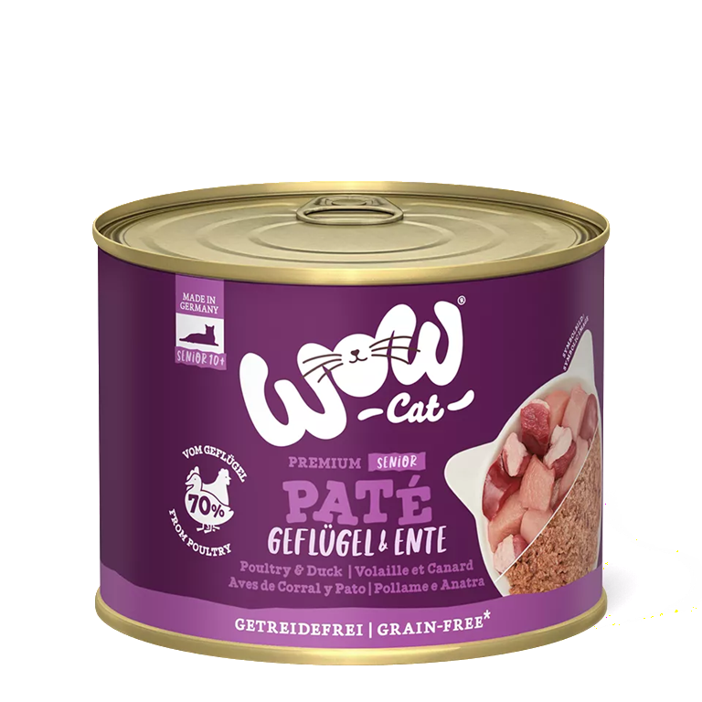 wow-cat-premium-senior-volaille canard-200g
