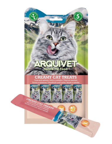 arquivet creamy cat treats saumon thon