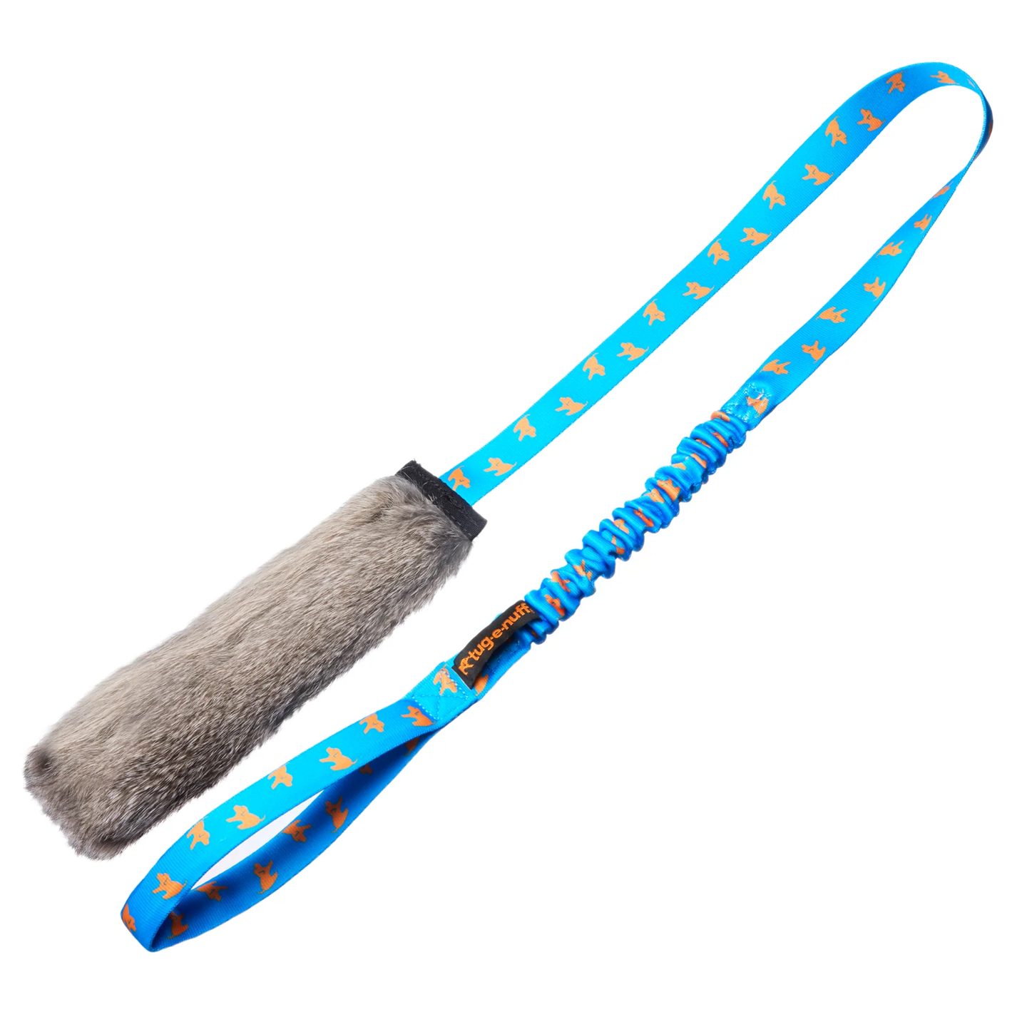 Rabbit Skin Squeaky Bungee Chaser tug e nuff