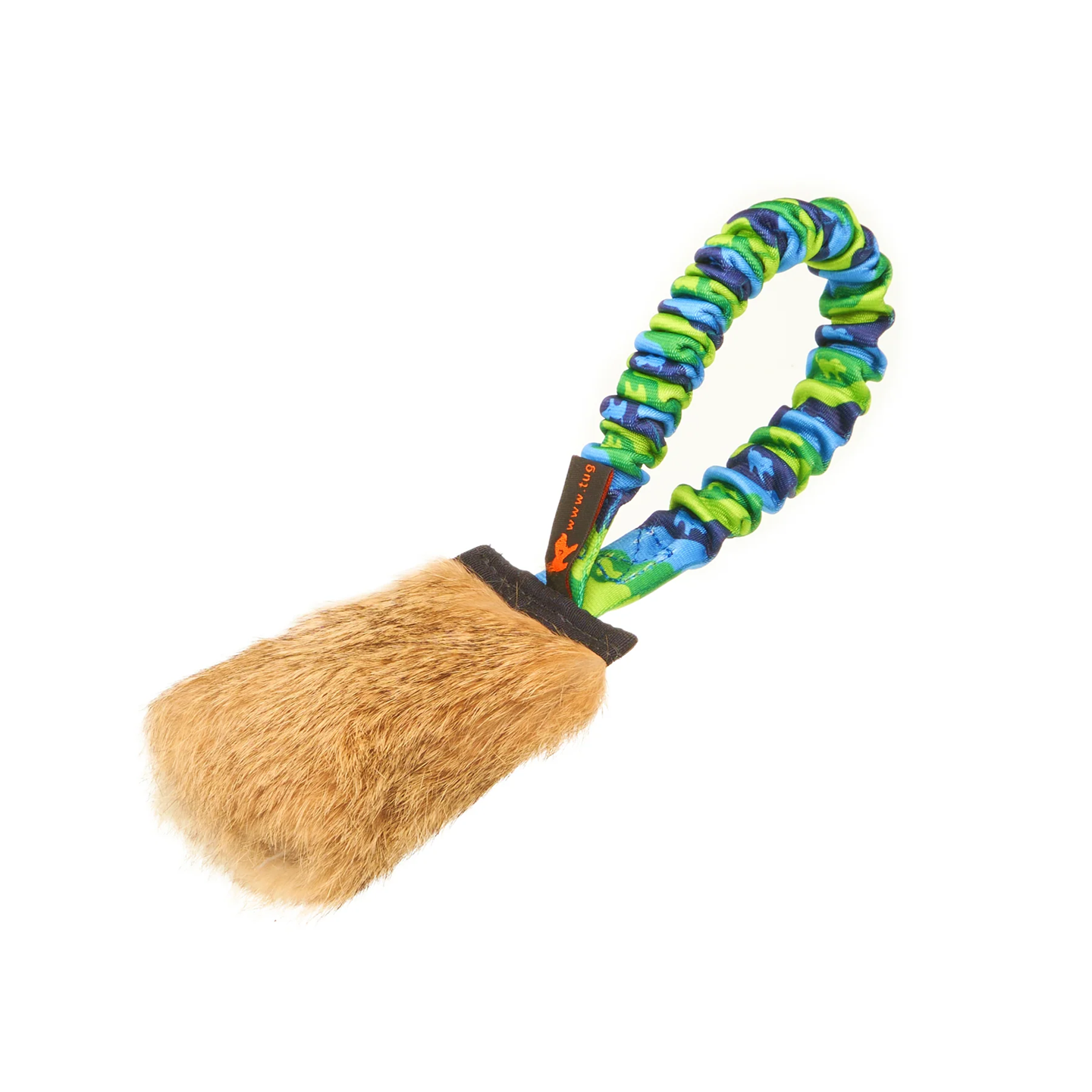 tug e nuff Rabbit Skin Pocket Bungee Squeaker vert