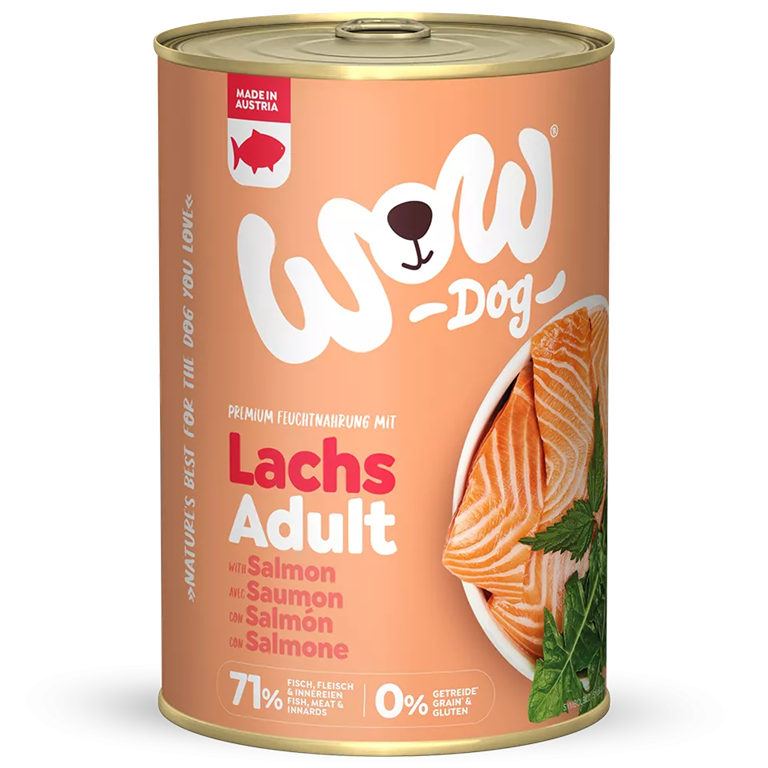 Patée chien Wow Saumon adult 400gr