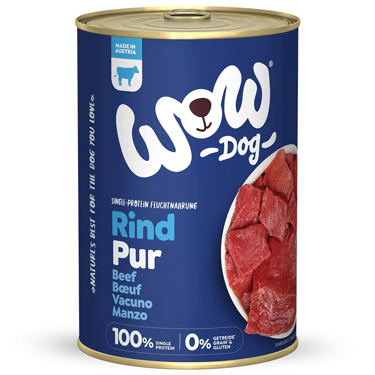 Patée chien Wow boeuf pur 400gr