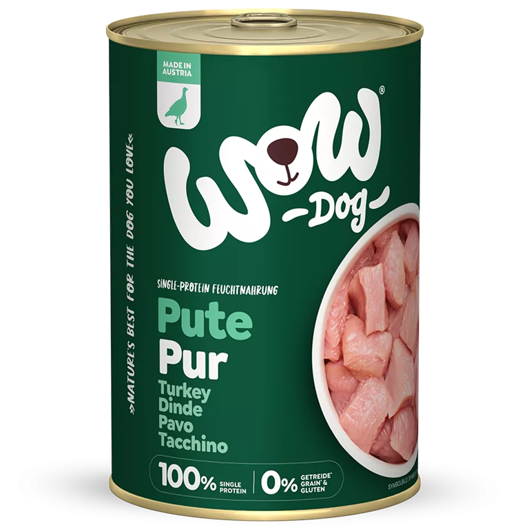 Patée chien Wow dinde pur adult 400gr
