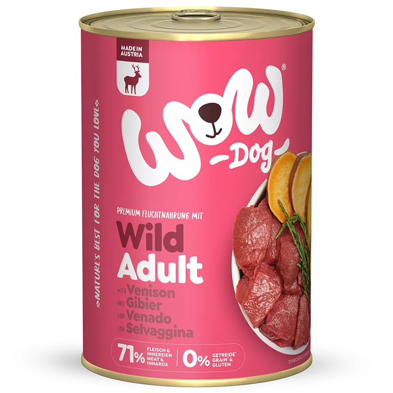 Patée chien Wow gibier adult 400gr