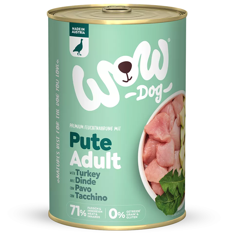 Patée chien Wow dinde adult 400gr