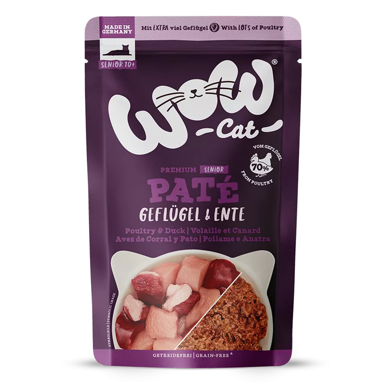 Wow paté chat senior volaille canard 125gr