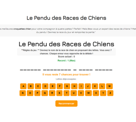 Pendu races de chien