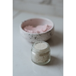 Bocal En Verre Transparent Avec Poudre Blanche
