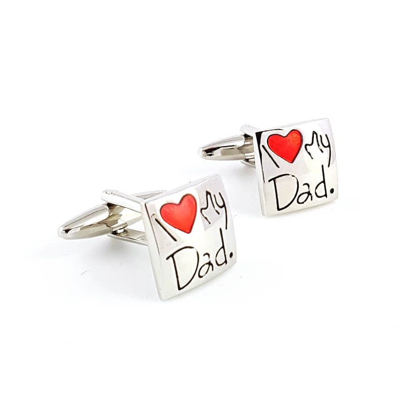 Bouton-de-manchette-carré-I-love-my-dad-Jaime-mon-père-image-un