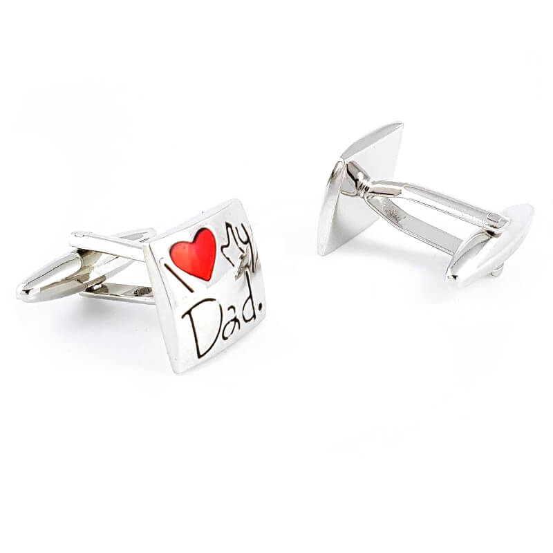 Bouton-de-manchette-carré-I-love-my-dad-Jaime-mon-père-image-trois