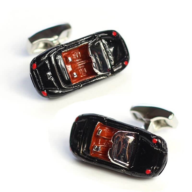 Boutons-de-manchette-voiture-de-sport-noire-1