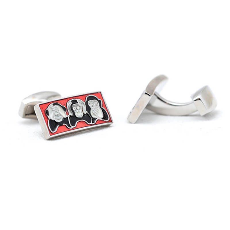Boutons-de-manchette-les-trois-singes-de-la-sagesse-couleur-rouge-3