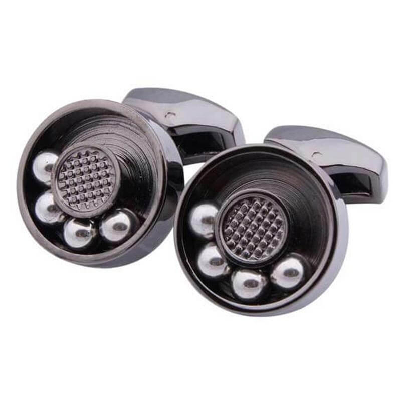 Boutons-de-manchette-noir-billes-tournantes-1