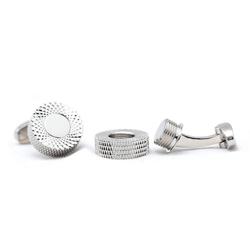 Boutons-de-manchette-rond-anneau-dévissable-couleur-argent-5