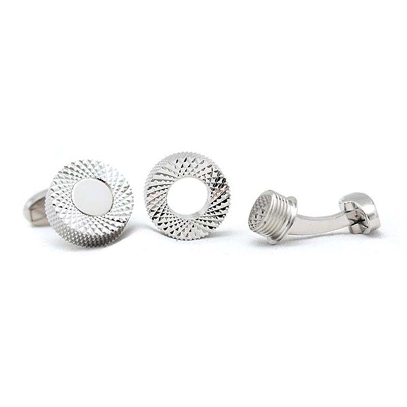 Boutons-de-manchette-rond-anneau-dévissable-couleur-argent-4
