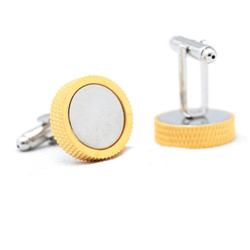 Boutons-de-manchette-Rond-dévissable-couleur-or-3