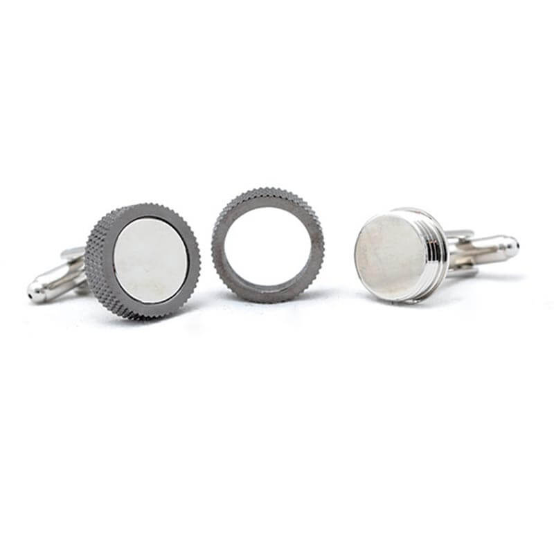 Boutons-de-manchette-Rond-anneau-dévissable-couleur-noir-3