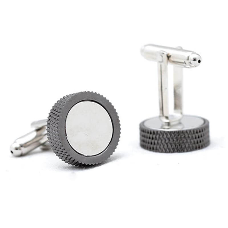 Boutons-de-manchette-Rond-anneau-dévissable-couleur-noir-5