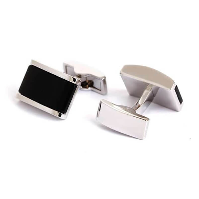 Boutons-de-manchette-rectangle-avec-pierre-noire-incrustée-3