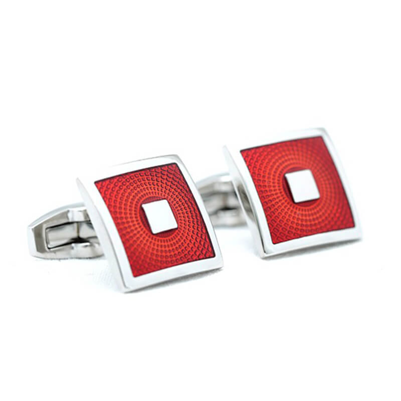 Bouton-de-manchette-carré-de-couleur-rouge-1