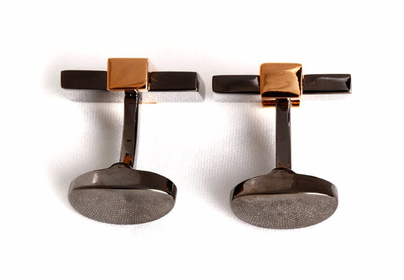 Boutons-de-manchette-rectangles-encastrés-couleur-noire-et-or-rose-3