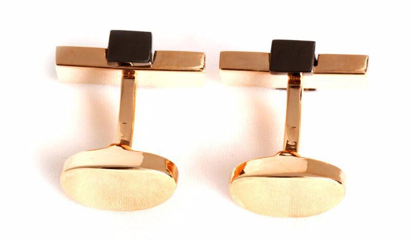 Boutons-de-manchette-rectangles-encastrés-couleur-or-rose-et-noire-4