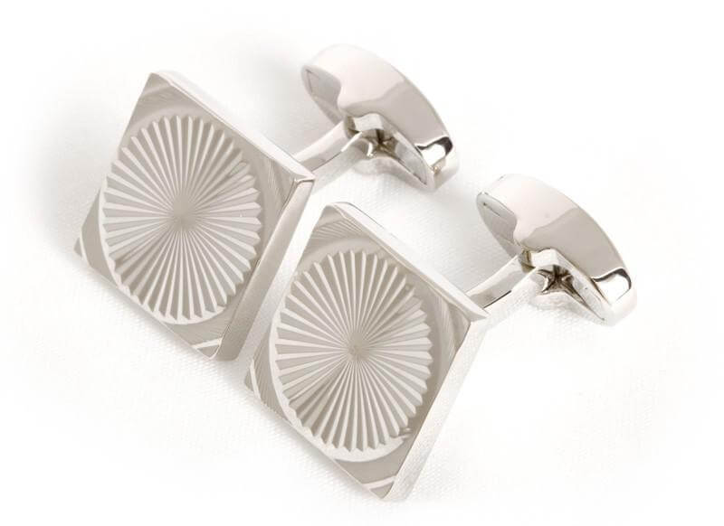 Boutons-de-manchette-carré-rosace-de-couleur-argent-1
