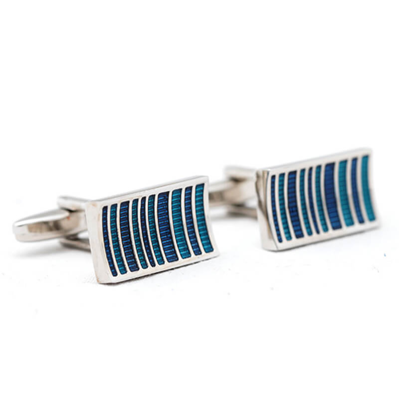Bouton-de-manchette-rectangle-bandes-bleues-et-vertes-verticales-1