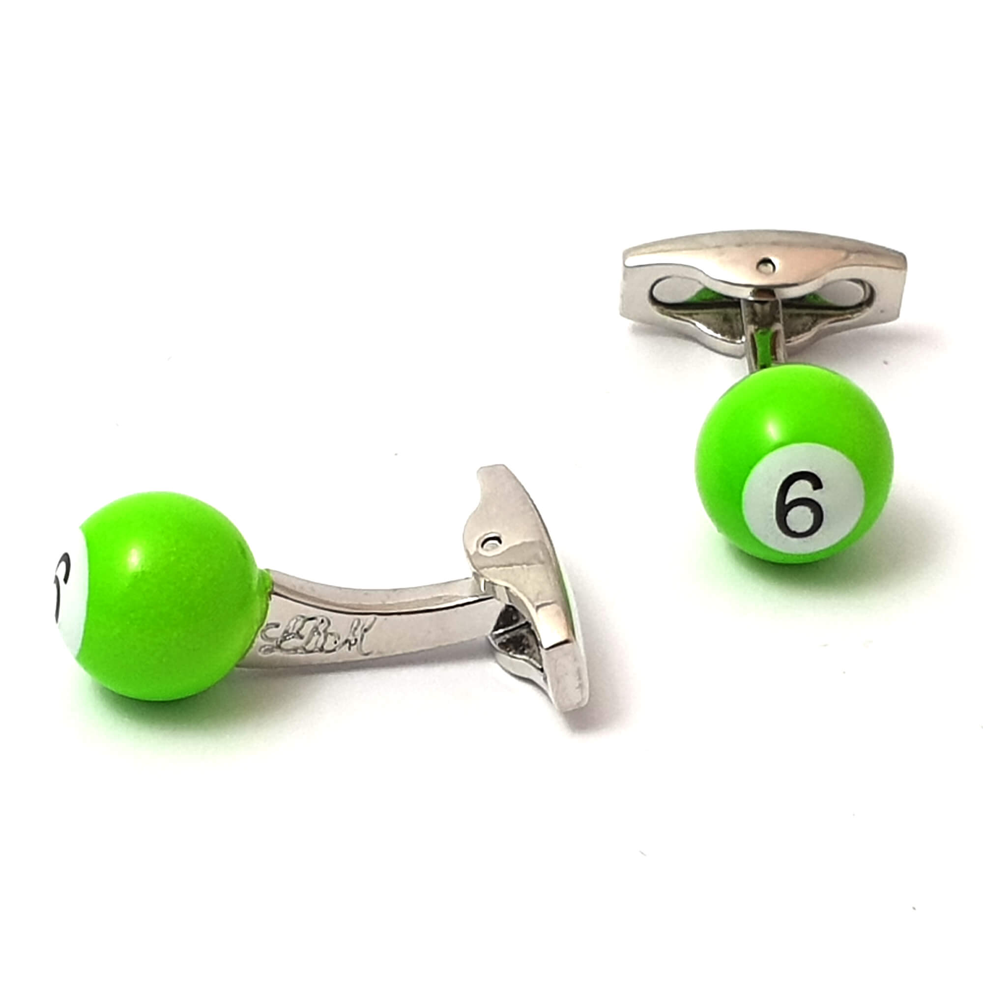 05-bille-de-billard-vert-numero-six-vue-gauche