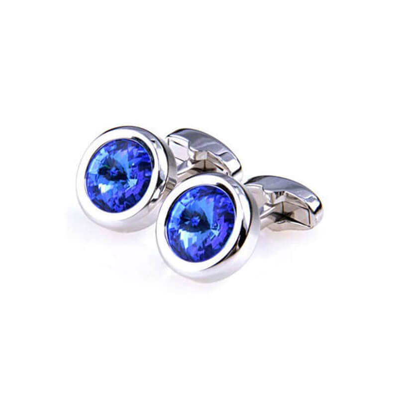 Boutons-de-manchette-ronde-de-couleur-argent-serti-dun-diamant-bleu-ciel-3
