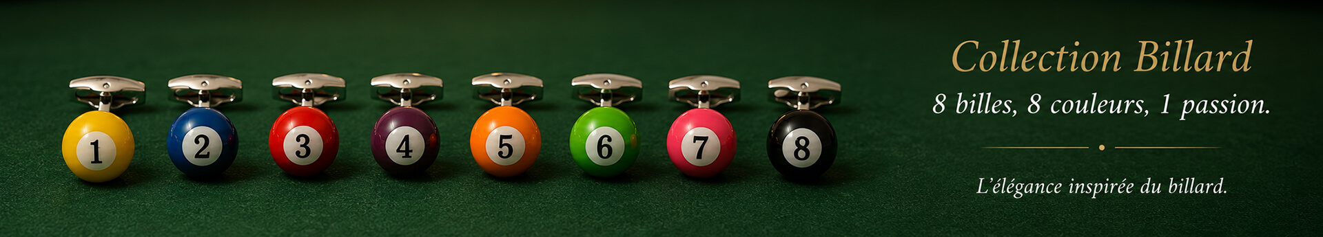 collection billard elegance sur feutre vert