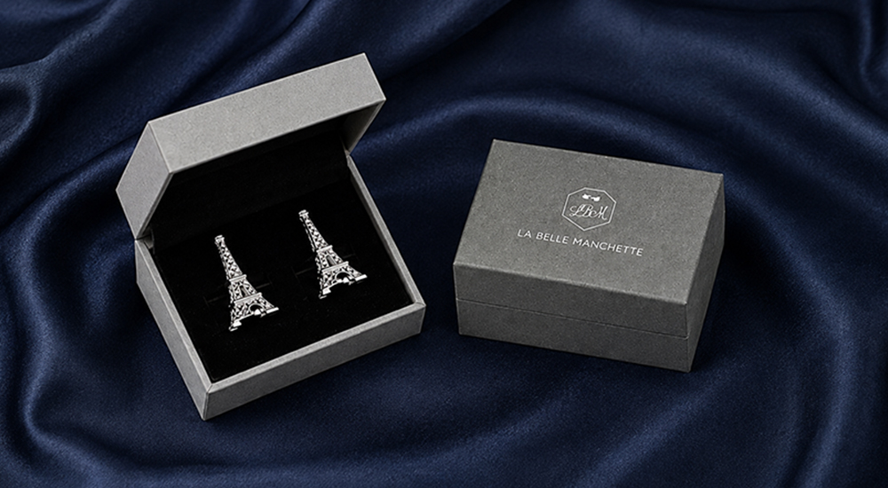 boutons de manchete tour eiffel ecrin