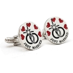 Boutons-de-manchette-rond-mariage-Just-Married-jeunes-mariés-1