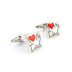 Bouton-de-manchette-carré-I-love-my-dad-J'aime-mon-père-image-un
