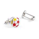 Boutons-de-manchette-Ballon-de-Football-jaune-et-rouge-2