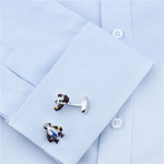 Boutons-de-manchette-singe-intelligent-à-cravate-bleue-3