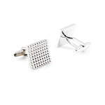 Boutons-de-manchette-carré-couleur-argent-quadrillé-2