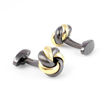 Boutons-de-manchette-nœud-rond-torsade-dore-et-noir-2
