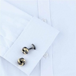 Boutons-de-manchette-nœud-rond-torsade-dore-et-noir-3