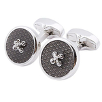 Boutons-de-manchette-rond-bleu-reproduction-de-bouton-de-couture-1