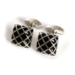 Boutons-de-manchette-demi-sphère-carré-noir-quadrillé-1