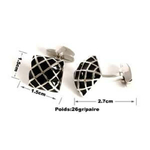 Boutons-de-manchette-demi-sphère-carré-noir-quadrillé-5